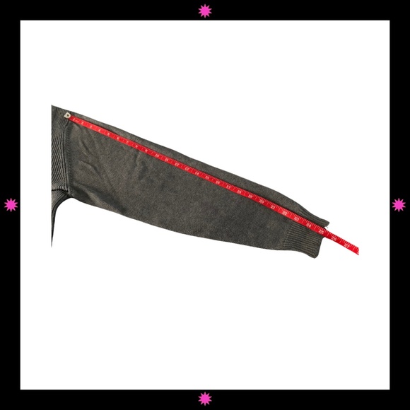 MEN'S GRAY SWEATER WITH THIN NAVY BLUE STRIPE BY NAUTICA MEDIUM - Picture 8 of 8